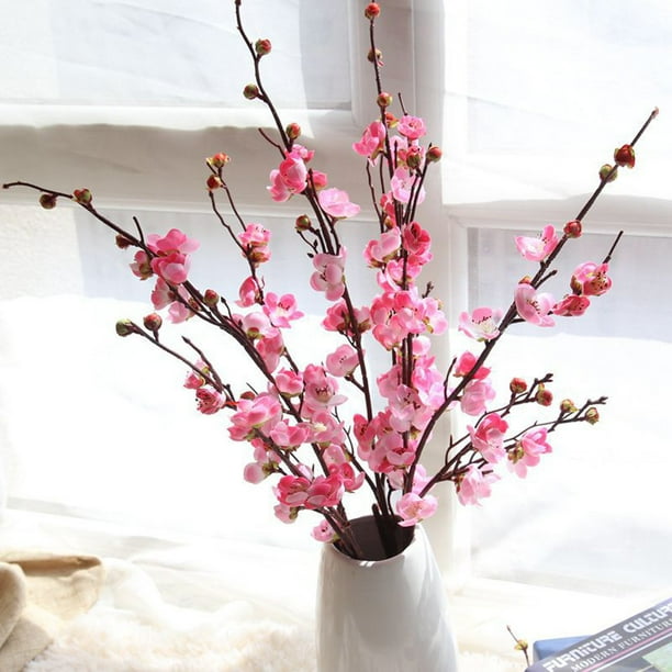 Outtop Artificial Fake Flowers Plum Blossom Floral Wedding Bouquet Home Decor Pink Walmart Com Walmart Com