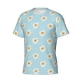 thumbnail image 5 of Vsdgher Daisies Flowers Print Men's Dry Fit Mesh Athletic Shirts Moisture Wicking Tennis T-Shirt Tops, 5 of 9
