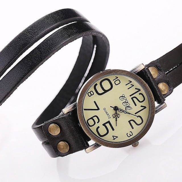 Reloj de cuarzo para hombre, relojes para hombre, marca CCQ, reloj de pulsera vintage de cuero de vaca, reloj de pulsera para hombre y mujer, reloj de cuarzo BK