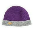 thumbnail image 2 of Purple Crochet Turn-Up Beanie Cap By Erin Knitwear, One Size, 2 of 2