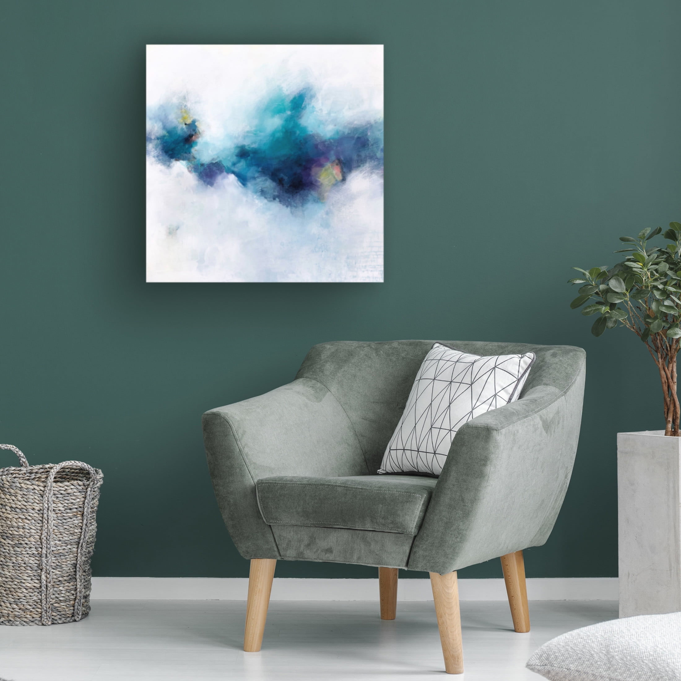 Canvas Wall Art - Karen Hale 'Blue Fusion 4' Wall Art for Living Room, Bedroom, or Office Décor by Trademark Fine Art - 18 x 18 Inches