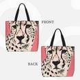 thumbnail image 2 of Zufioo Pink Cheetah Art Print Large Capacity Single Shoulder Convenient Bag, 19.6x15.7 Inch Zipper Shopping Bag Handbag, Suitable for Shopping, School and Work, 2 of 7