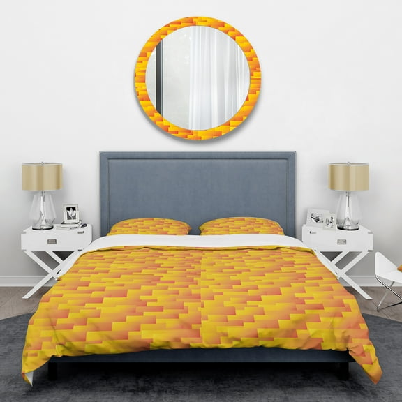 Designart 'Retro Square Design VIII' Mid-Century Modern Duvet Cover Set