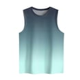 thumbnail image 4 of MESSUEN Womens Sleeveless Tops Tank Tops for Women Loose Fit Crew Neck Raglan Crew Neck Sleeveless Gradient Print Vest Fashionable Casual Top Womens Dress Shirts Tee Shirts Womens Mint Green M, 4 of 5