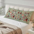thumbnail image 4 of Sage Green Floral Body Pillow Covers, Spring Flowers Leaves Farmhouse Soft Breathable Throw Pillow Cases with Invisible Zipper, Decorative Pillowcase Pillows Protectors for Sofa Bed Couchair 20"x54", 4 of 9