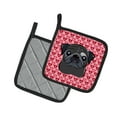 thumbnail image 2 of Caroline's Treasures Black Pug Hearts Pair of Pot Holders, 2 of 2
