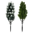 thumbnail image 7 of Artificial Cedar Topiary Trees 21.6 Inches, UV Resistant Faux Outdoor Plants with Ground Spike for Front Porch Garden Decor, Christmas Cypress Stakes, 7 of 7