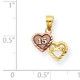 thumbnail image 2 of 10k Two-Tone Gold Two-tone Small Sweet 15 (13x15mm) Pendant / Charm, 2 of 2
