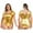 Gold, variant on Aiihoo Plus Size Shiny Metallic Bodysuit for Women Short Sleeve Scoop Neck Glossy Leotards Silver 3XL