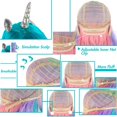 thumbnail image 4 of 27.5 Inches Rainbow Hair Wig, Cosplay Wig Headpiece for Costume Cosplay Party Halloween, Full Long Curly Wavy(Pink), 4 of 6
