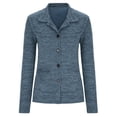 thumbnail image 4 of HAPIMO Rollbacks Knitted Cardigan for Women Casual Comfy Solid Button Down Jacket Girls Fall Fashion Tops Womens Pocket Lapel Collar Outwear Long Sleeve Blue XXL, 4 of 6