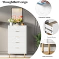 thumbnail image 6 of EastVita 5 Drawer Dresser - White Dresser for Bedroom - 47.9inch Tall Dressers Chest of Drawers - Wood Tall Dressers with Metal Handle for Closet/Living Room/Entryway - White, 6 of 8
