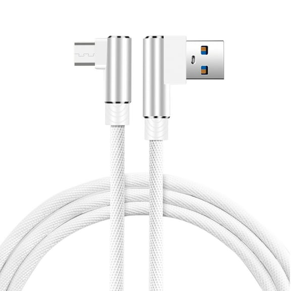 3.3ft Nylon Braided Mircro Usb 2.0 Data Cable In White
