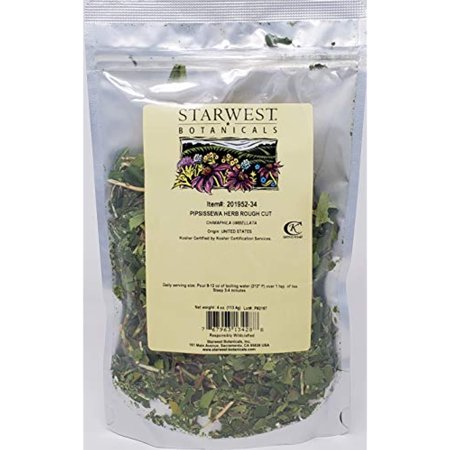 Starwest Botanicals Pipsissewa Herb Rough Cut, 4 Ounces