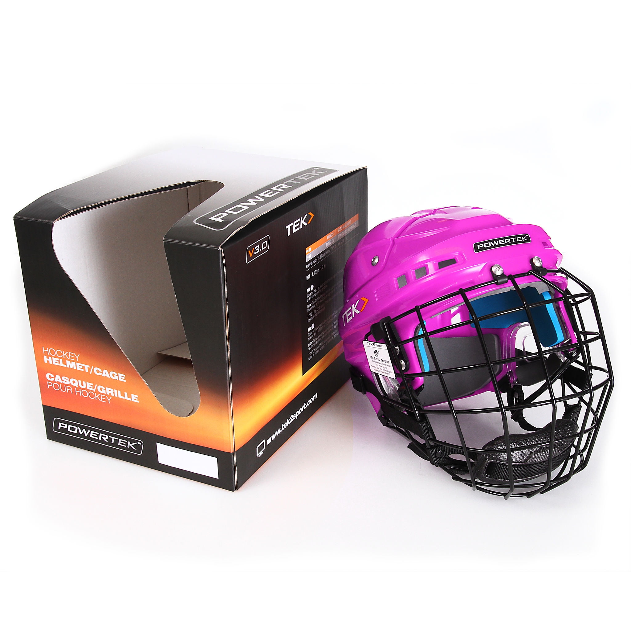 V3.0 Powertek Pink Helmet with Cage - SR Medium