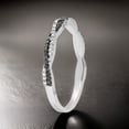 thumbnail image 5 of Sterling silver black & white cubic zirconia twisted band half eternity ring, 5 of 5