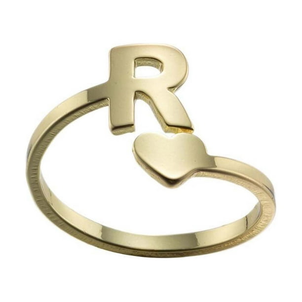 Xihbxyly Anillos de Moda, Anillo Abierto Ajustable de Acero Inoxidable, Diseño Moderno de Letras Inglesas, Joya Llamativa, Regalo para Banquetes de Boda, Accesorio Elegante para Niñas.