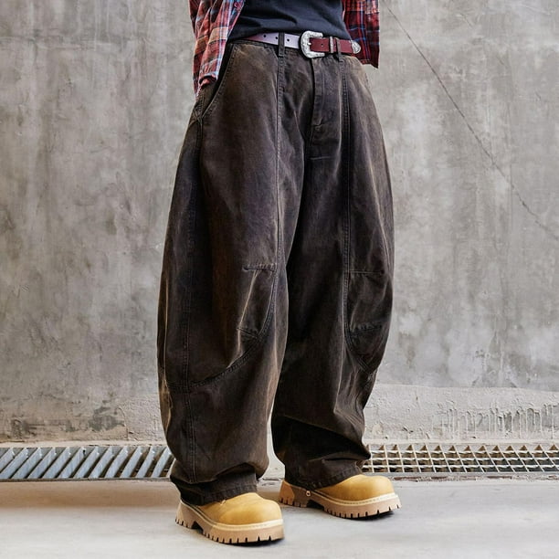 Wpawbk Men's Vintage-Inspired All-Season Cargo Pants, Breathable