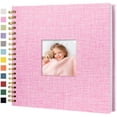 thumbnail image 1 of Álbum de Fotos Scrapbook Hiwhy con Cubierta de Lino 25x25 cm 40 Páginas Rosa, 1 of 9