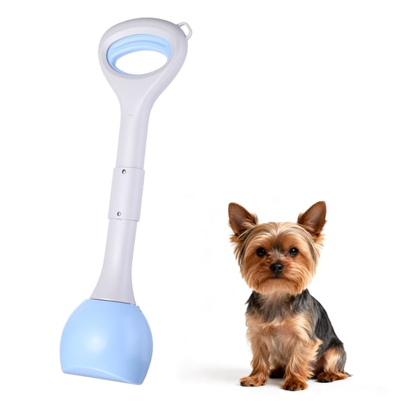Uxcell Poop Scooper, 19.3" Long Handle No Touch Dog Poop Scooper Grabber Foldable Spring Pick Up Tool Shovel, (Blue), Intended for Dogs Waste in Lawns/Grass/Dirt/Gravel