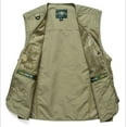 thumbnail image 4 of Outdoor Cargo Jackets for Men's Casual Work Safari Travel Photo Fishing Vest Zip-up Waistcoat Multi Pockets (3X-Large, Khaki 02), 4 of 5