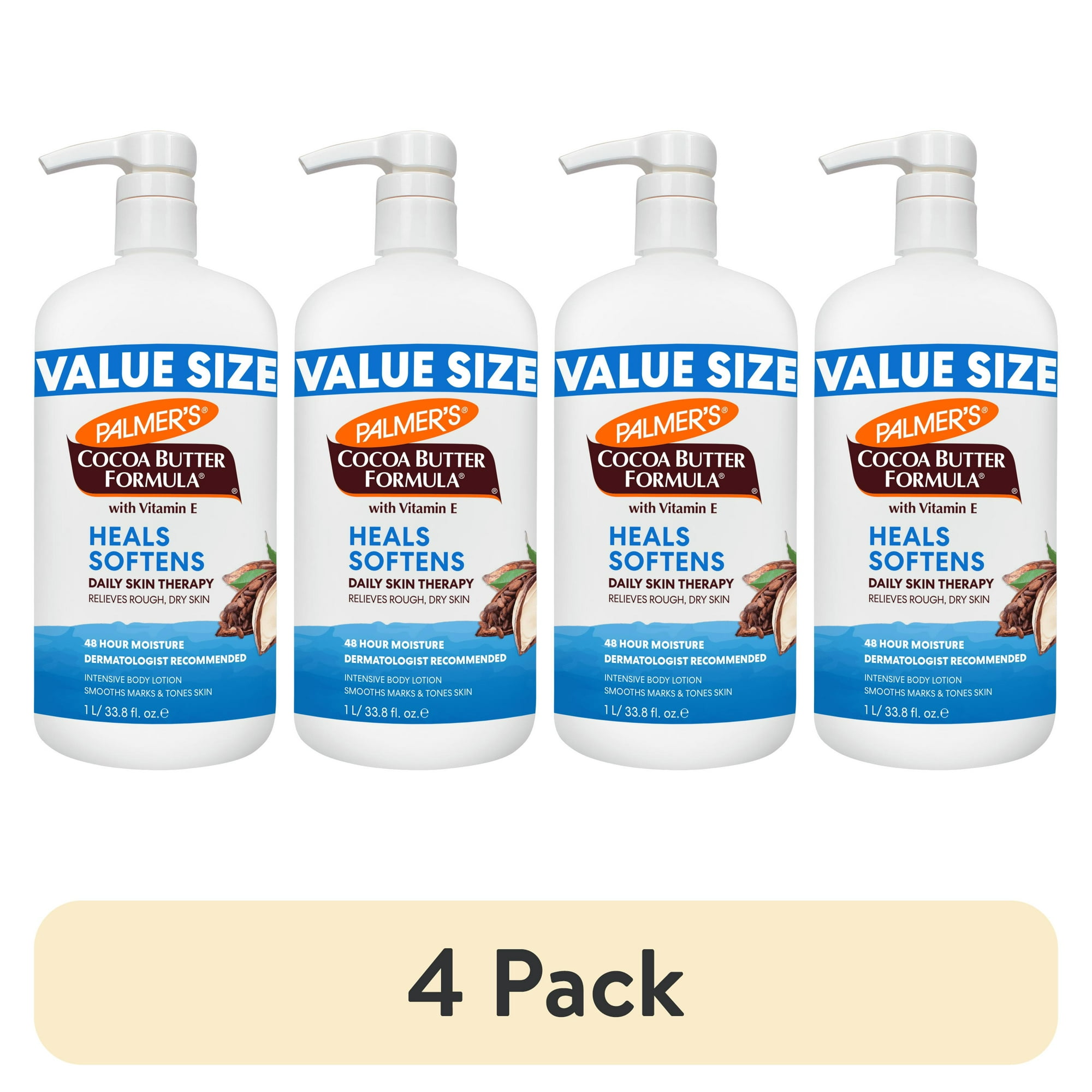 (4 pack) Palmer's Cocoa Butter Formula Daily Skin Therapy Body Lotion for Dry Skin, 33.8 fl. oz.