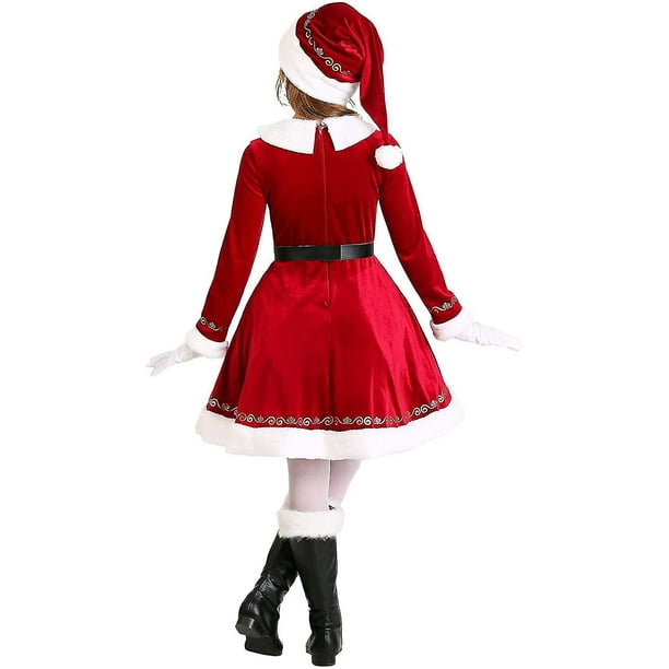 Vestido de Papa Noel para ninas disfraz de senora Claus disfraz de Navidad para ninos traje de Cosplay con sombrero Walmart en linea