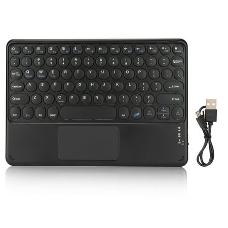 Magnetic Keyboard, Retro Round Keycap Support Multiple Touch Gestures Wireless Touchpad Keyboard Ultra Thin Quiet Magnetic Black For Tablet PC