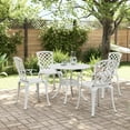 thumbnail image 3 of vidaXL 5 Piece Patio Dining Set White Cast Aluminum, 3 of 16