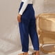 thumbnail image 3 of Pantalones de pana de cintura alta para mujer - Pantalones informales rectos y holgados de color liso, 3 of 6