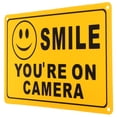 thumbnail image 5 of 2x SMILE YOU'RE ON CAMERA Yellow Business Security Sign CCTV Video Surveillance Home Store Shop, 5 of 5