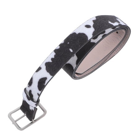 LOLIPPYY Genuine Cowhide Waist Belt with Faux Horsehair Detail, Trendy Streetwear Accessory for Men & Women, 1 Piece Set