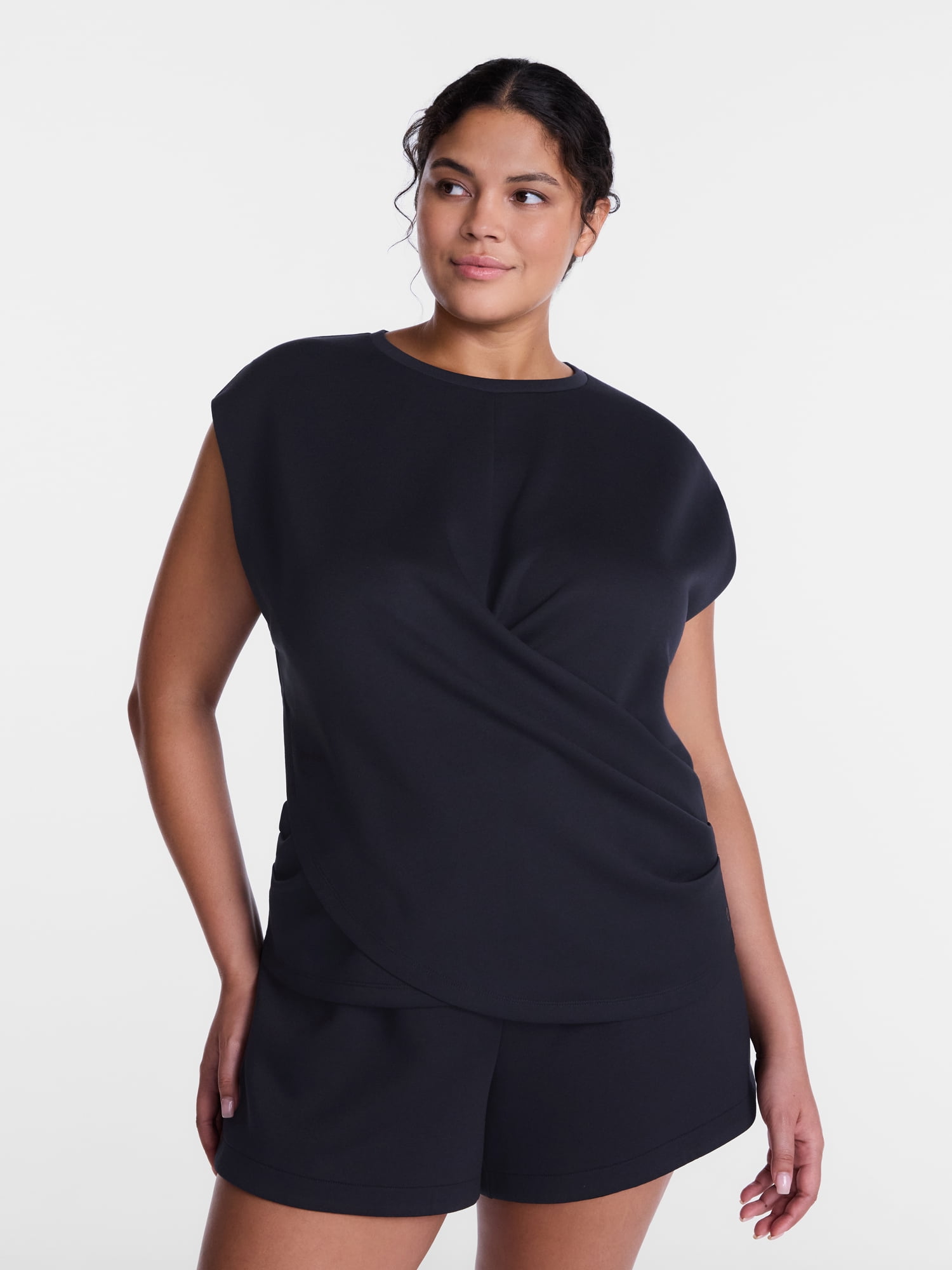 Avia Women's ScubaKnit Sleeveless Wrap Top, Sizes XS-XXXL