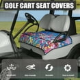 thumbnail image 2 of SEANATIVE Flowers Blue Golf Cart Seat Covers with 4 Front Pockets Anti-Hot Golf Cart Rear Seat Covers Club Car Back Seat Blanket Towel Universal Fit 2-Seat Golf Cart Travel Golf Cart Accessories, 2 of 7