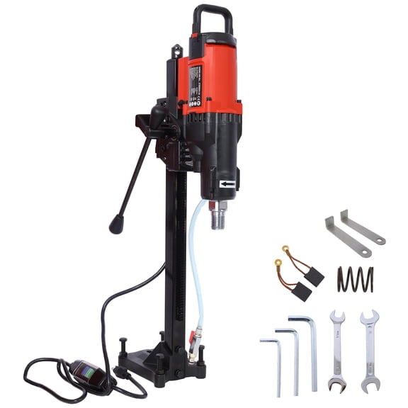 Diamond Core Drilling Machine, 9in Wet&Dry Concrete Core Drill Rig with Stand, 750RPM Speed,9in Drilling Diameter for Concrete Brick Block Stone, 3200W,Power Drills