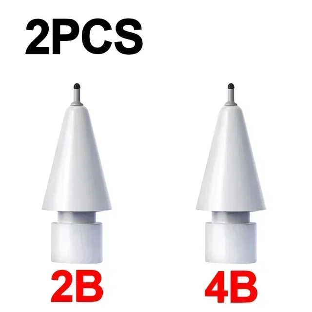 Pour Apple Pencil 1/2 4B 2B Pointes de Stylo en Silicone Remplacement de Pointe de Stylet pour Ipencil 1/2 Pointes de Rechange Résistantes à l'Usure Silencieuses 2X A - Blanc Mixte