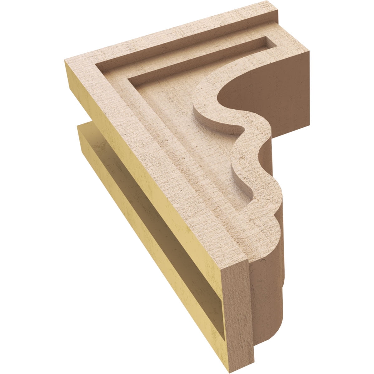 5"W x 10"D x 15"H Classic Highland Rough Cedar Woodgrain TimberThane Corbel, Primed Tan