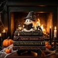 thumbnail image 7 of Wooden Reading Ghost Tabletop Figurine - Cute Librarian Statue for Bookshelf Decor - Halloween Ornament for Library Scene, Study Desk, or Shelf Display - Spooky Gothic Home Accent for Book Lovers, 7 of 7