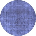 thumbnail image 1 of Ahgly Company Machine Washable Indoor Round Oriental Blue Industrial Area Rugs, 7' Round, 1 of 4