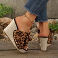 thumbnail image 5 of Dakaela Women's Wedge Slides Suede Bowknot Platform Slip on Sandals Espadrille High Heel Comfortable Summer Beach Walking Shoes Brown Size 8, 5 of 9