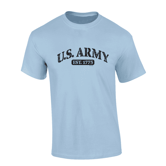 Trenz Shirt Company United States Army EST. 1775 Black Lettering Short Sleeve Mens Graphic T-Shirt-Light Blue-xxl