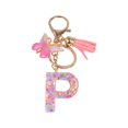 thumbnail image 1 of Sequined Snowflake Letter Resin Key Chain English Fringed A9 Pendant, 1 of 9