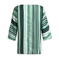 thumbnail image 5 of Babysbule Womens Tops Fashion Women's Large Size Casual Crew-neck Striped Printed Long-sleeved Shirt Tops, 5 of 6