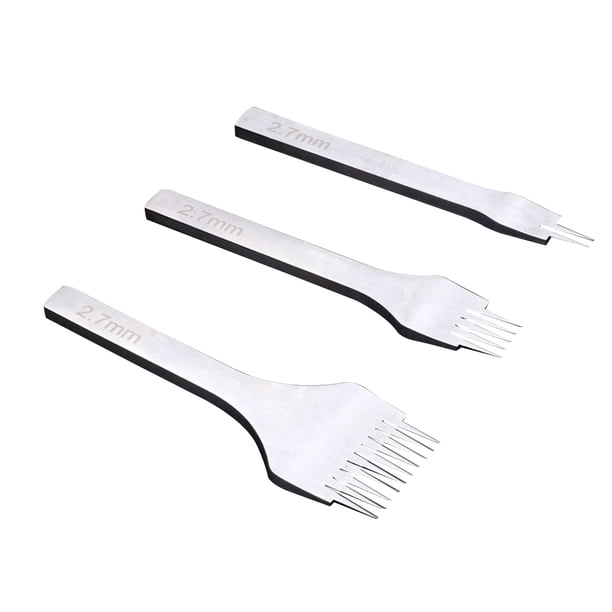 Juego de herramientas de cuero para bricolaje, juego de herramientas de perforación para perforar agujeros de cincel de cuero plano de 2/5/10 de acero inoxidable Scienceny TO0087-01B