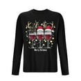 thumbnail image 3 of Brondbend Men's Tops Christmas Mens Shirts Long Sleeved Crew Neck Fitness Homewear Print Comfy Relaxed Blouse Regular Fit Daily Clothes Black, 3 of 5