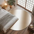 thumbnail image 3 of 3.3ft Round Rug, Khaki White Ombre Non-Skid Rubber Backing Large Area Rugs - Living Room Bedroom Home Office, Modern Abstract Art Farmhouse Gradient Indoor Floor Mat Carpets Washable Rug, 3 of 9