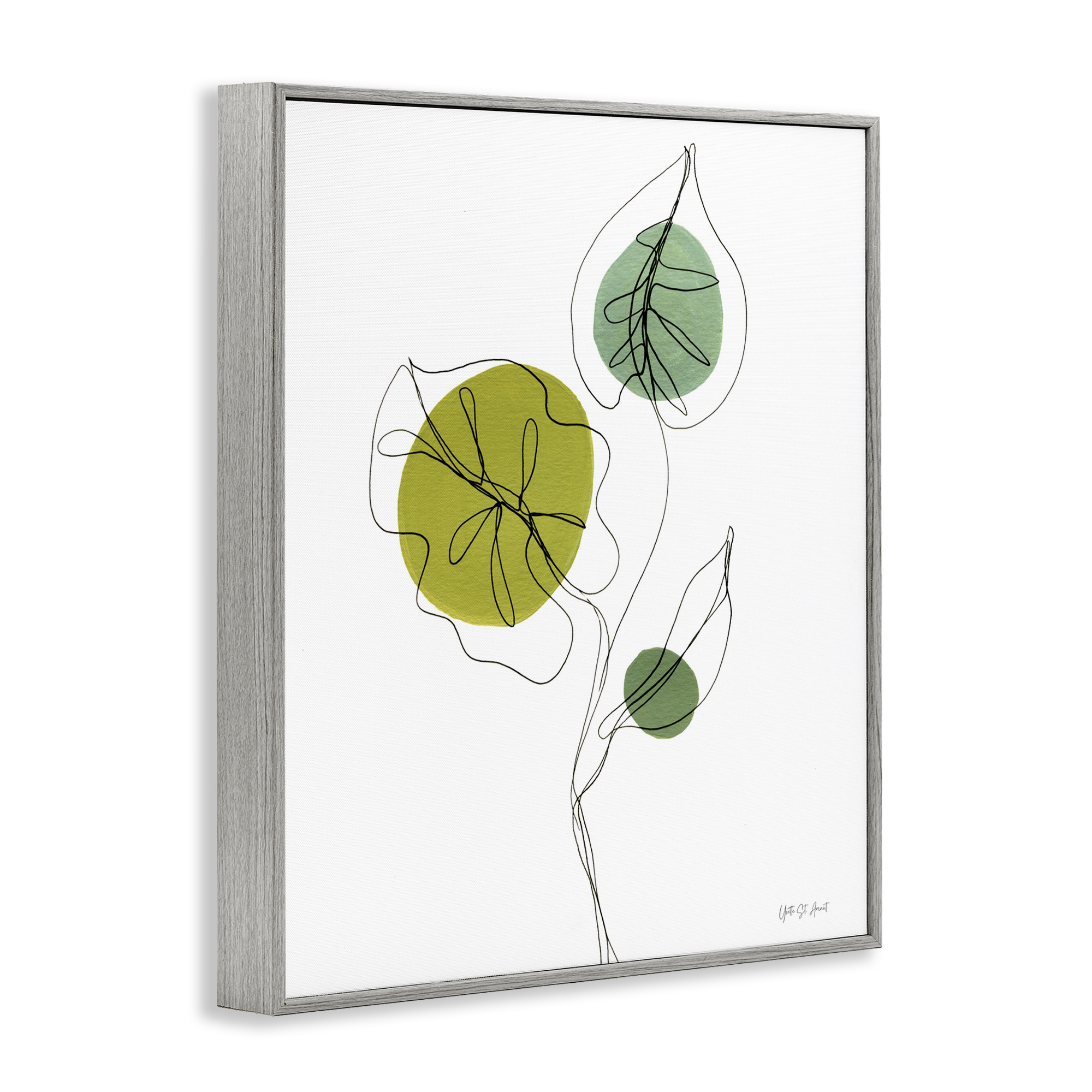 Stupell Industries Leafy Garden Delight Botanical & Floral Painting Gray Framed Art Print Wall Art, 16 x 20