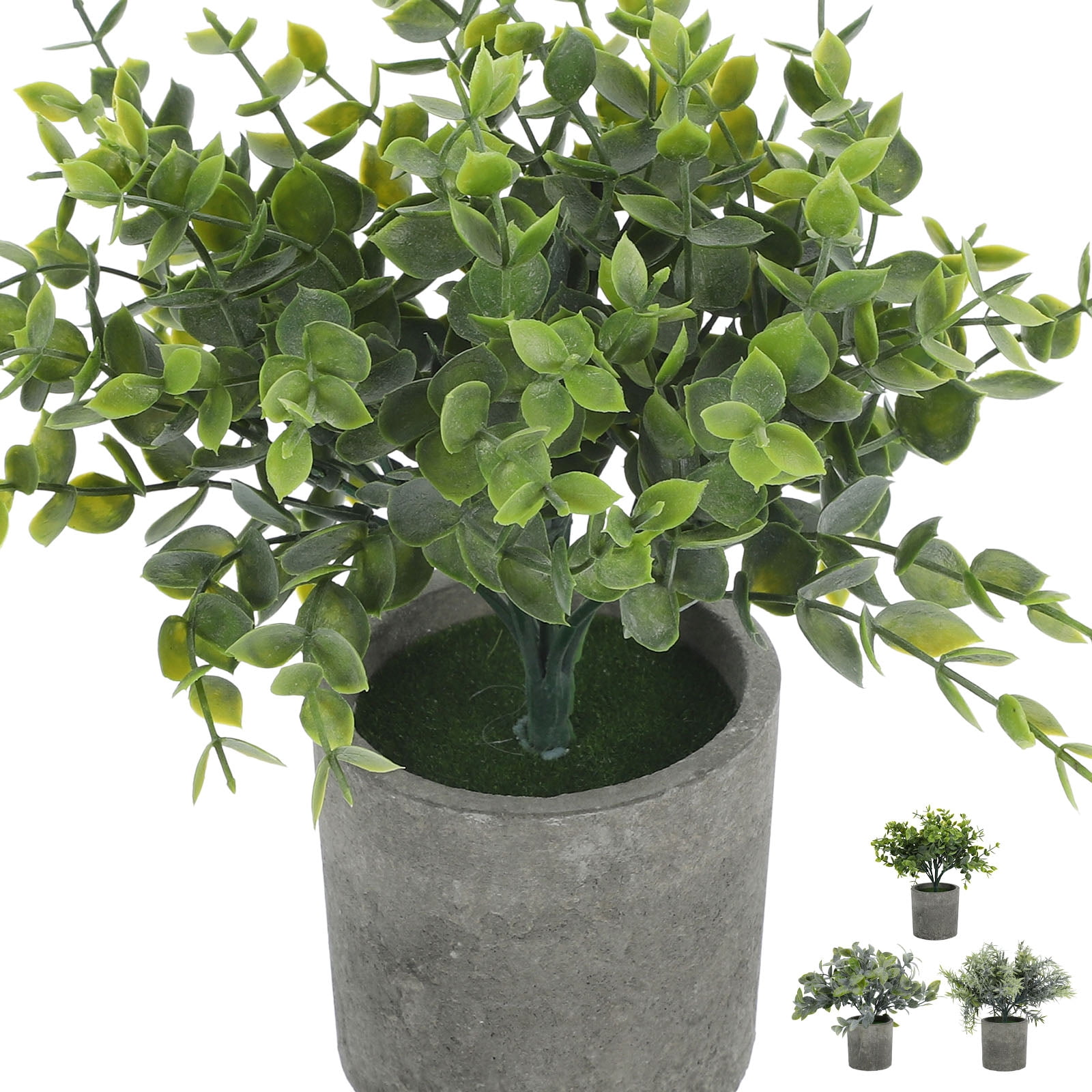 FUEENIRVA 3-Pack Faux Potted Plants Set, Realistic Bonsai Artificial Greenery for Home and Office Décor, Multi-Color Options