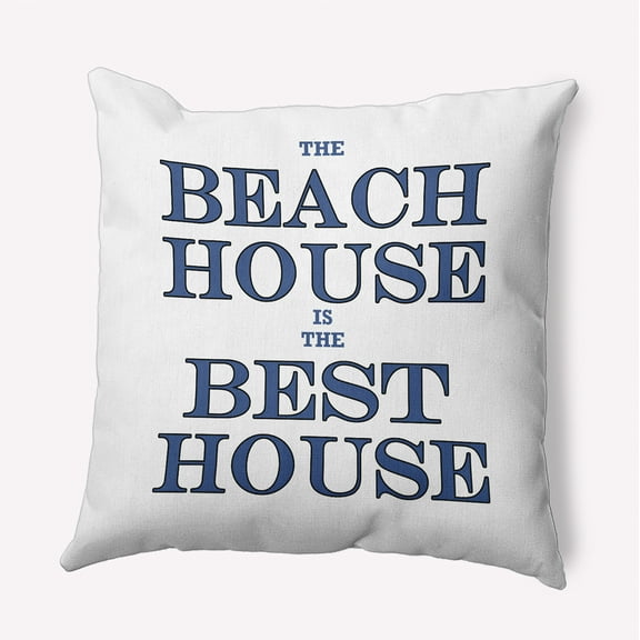 Simply Daisy 16-inch Square Beach House Best House Polyester Throw Pillow, Navy Qty 1