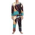 thumbnail image 3 of Balery Cartoon Iceberg Bald Eagle Pijama para Hombre de Dos Piezas con Manga Larga, Conjunto de Dormir y Descanso Suave con Bolsillos-Small, 3 of 7